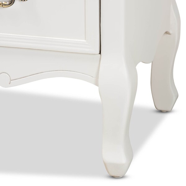 Baxton Studio Amalie White and Oak Finished 4-Drawer Accent Dresser - 160-10240