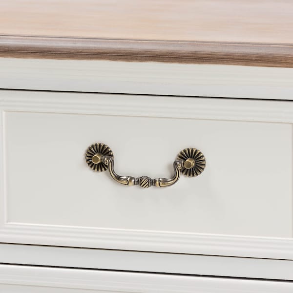 Baxton Studio Amalie White and Oak Finished 4-Drawer Accent Dresser - 160-10240
