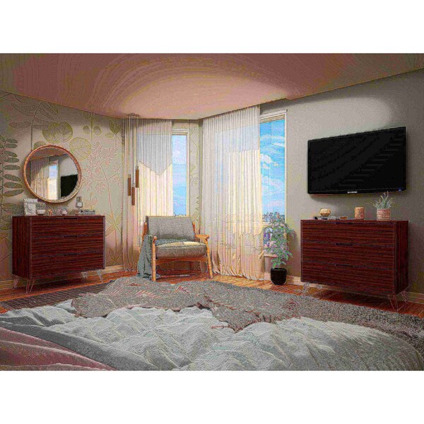 Manhattan Comfort Rockefeller Dresser in Brown (Set of 2) - 2-103GMC5
