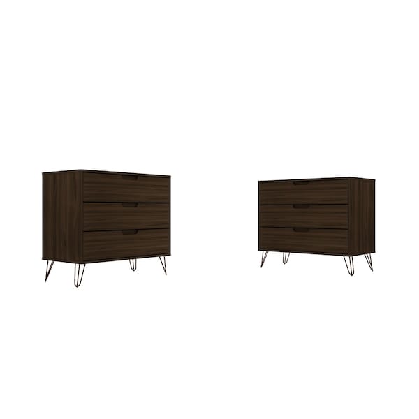 Manhattan Comfort Rockefeller Dresser in Brown (Set of 2) - 2-103GMC5