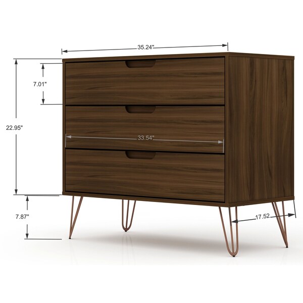 Manhattan Comfort Rockefeller Dresser in Brown (Set of 2) - 2-103GMC5