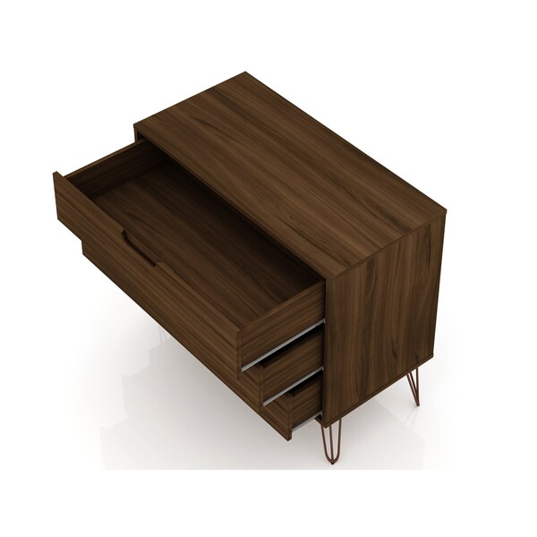 Manhattan Comfort Rockefeller Dresser in Brown (Set of 2) - 2-103GMC5