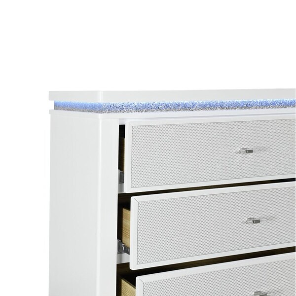 Global Furniture Usa Contemporary Alina-White-Chest W/ Led - 5536