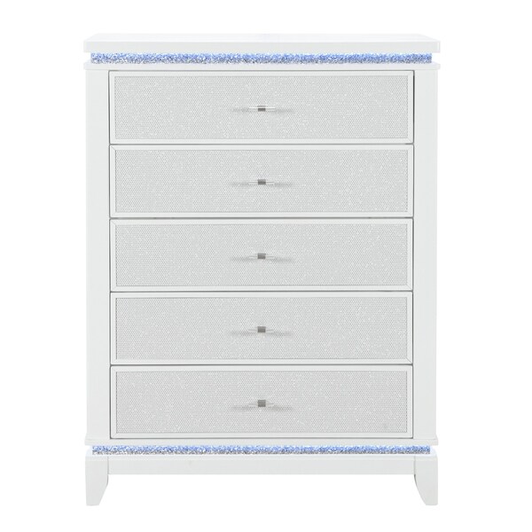 Global Furniture Usa Contemporary Alina-White-Chest W/ Led - 5536