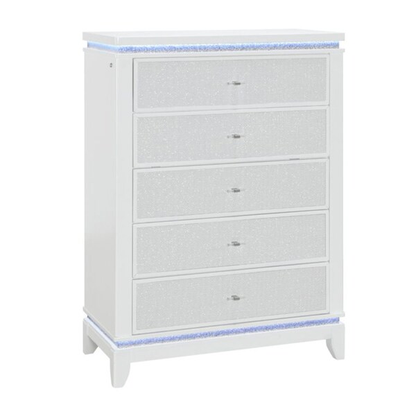 Global Furniture Usa Contemporary Alina-White-Chest W/ Led - 5536