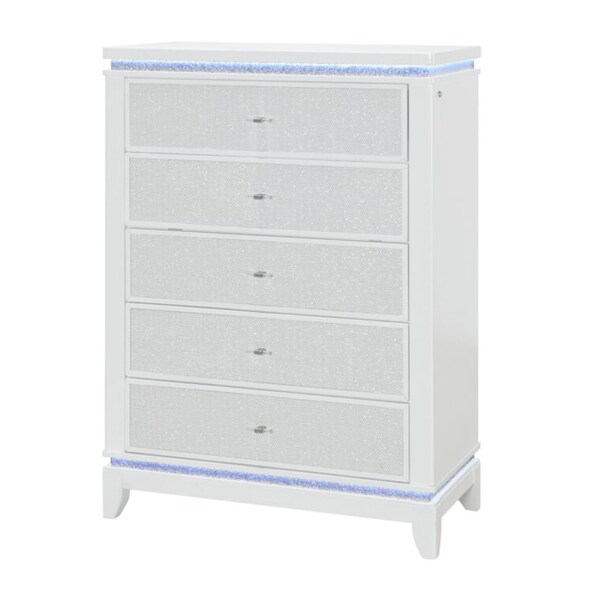 Global Furniture Usa Contemporary Alina-White-Chest W/ Led - 5536