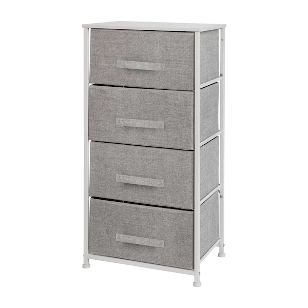 Flash Furniture White/Gray 4 Drawer Storage Dresser Organizer - WX-5L203-X-WH-GR-GG