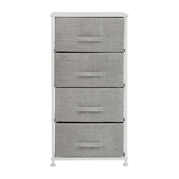 Flash Furniture White/Gray 4 Drawer Storage Dresser Organizer - WX-5L203-X-WH-GR-GG
