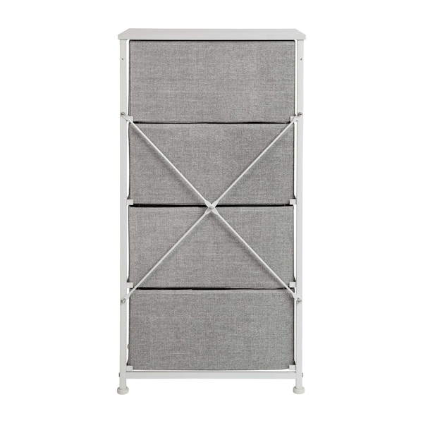 Flash Furniture White/Gray 4 Drawer Storage Dresser Organizer - WX-5L203-X-WH-GR-GG