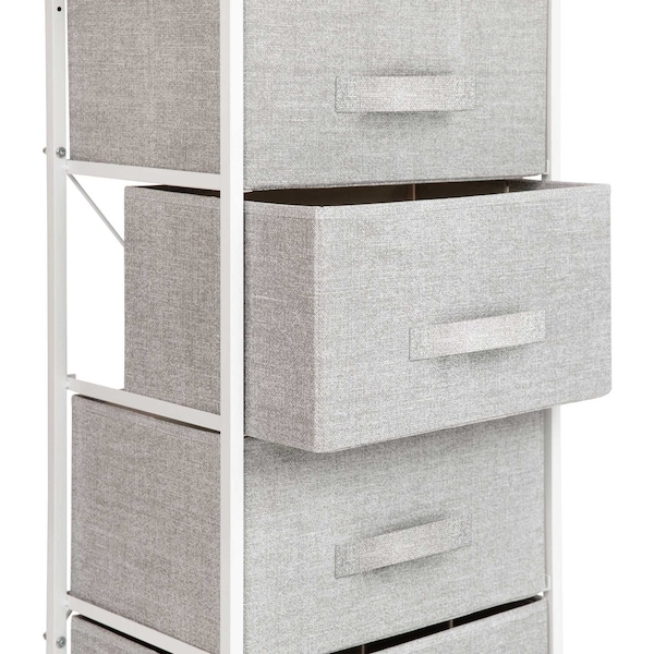 Flash Furniture White/Gray 4 Drawer Storage Dresser Organizer - WX-5L203-X-WH-GR-GG