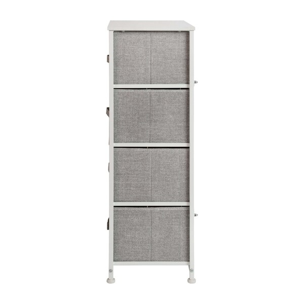 Flash Furniture White/Gray 4 Drawer Storage Dresser Organizer - WX-5L203-X-WH-GR-GG