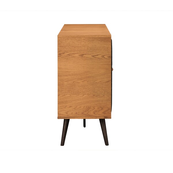 Armen Living Coco Rustic Oak Wood and Faux Leather Dresser - LCCODRBAL