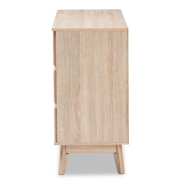 Baxton Studio Miren Mid-Century Modern Light Oak and Dark Grey 6-Drawer Dresser - 148-8256