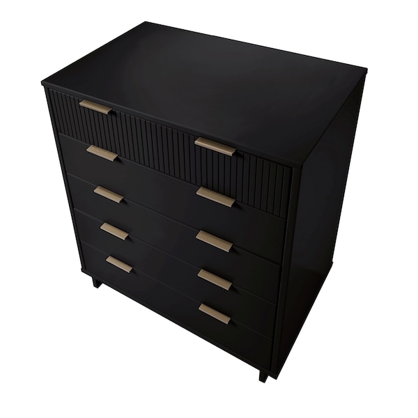 Manhattan Comfort Granville 45.27 Tall Dresser in Black - DR-5022