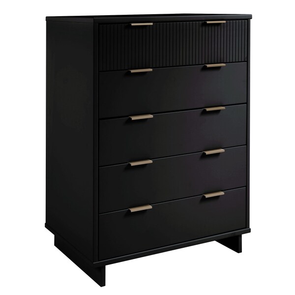 Manhattan Comfort Granville 45.27 Tall Dresser in Black - DR-5022