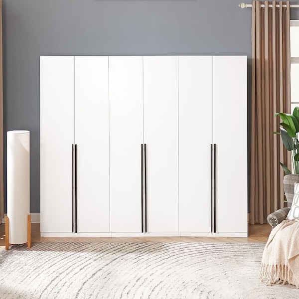 Manhattan Comfort Lee Wardrobe Closet 1.0 in White, 3PK - 3-WC001-WH