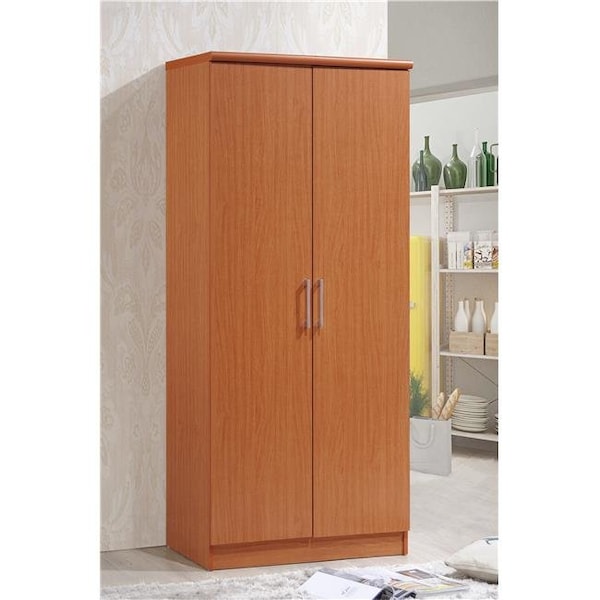 Hodedah Hodedah Hid8600 Cherry 2 Door Wardrobe - HID8600 CHERRY