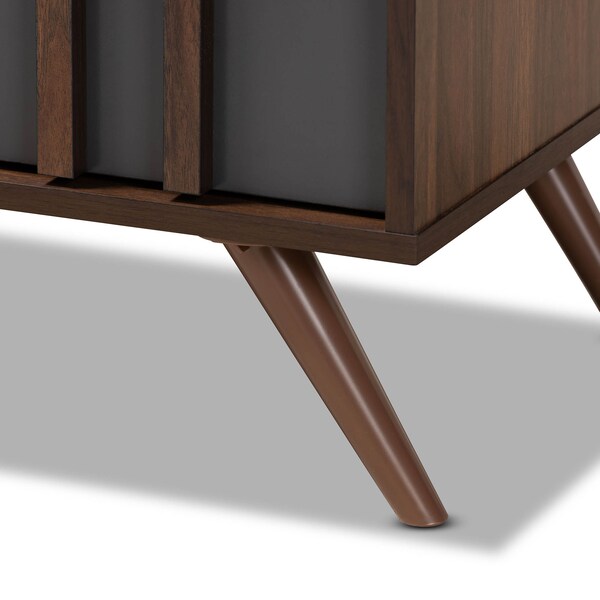 Baxton Studio Naoki Two-Tone Grey and Walnut Finished Wood 6-Drawer Bedroom Dresser - 168-10930