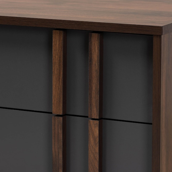 Baxton Studio Naoki Two-Tone Grey and Walnut Finished Wood 6-Drawer Bedroom Dresser - 168-10930