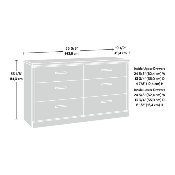 Sauder Aspen Post 6 Drawer Dresser Pmo A2 , Safety tested for stability to help reduce tip-over accidents - 433955