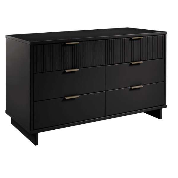 Manhattan Comfort Granville 55.07 Double Wide Dresser in Black - DR-5032