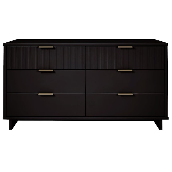 Manhattan Comfort Granville 55.07 Double Wide Dresser in Black - DR-5032