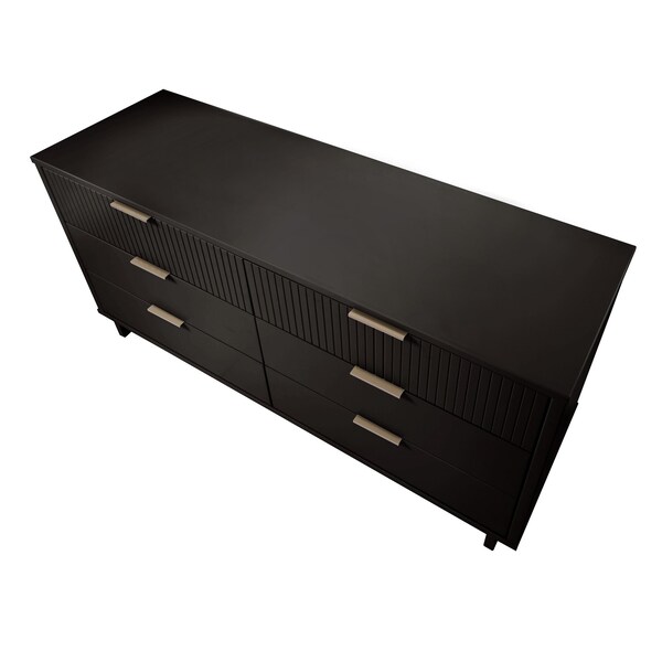 Manhattan Comfort Granville 55.07 Double Wide Dresser in Black - DR-5032