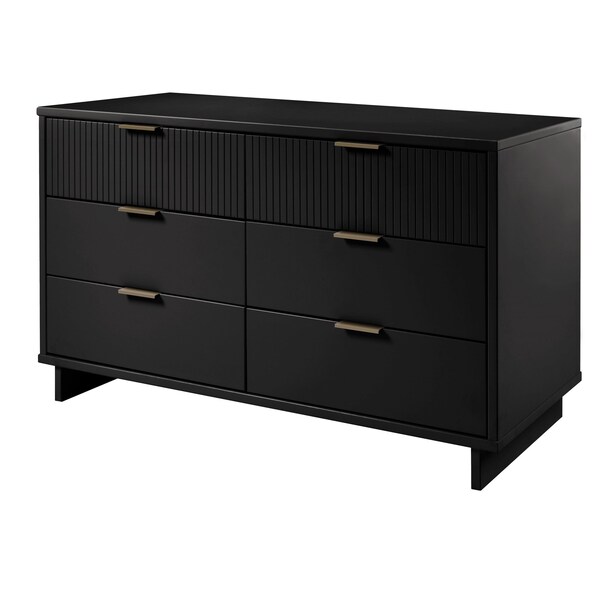 Manhattan Comfort Granville 55.07 Double Wide Dresser in Black - DR-5032