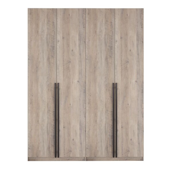 Manhattan Comfort Lee Module Wardrobe 1.0 & 2.0 Closet in Rustic Grey, 2PK - 2-WC0012-GY