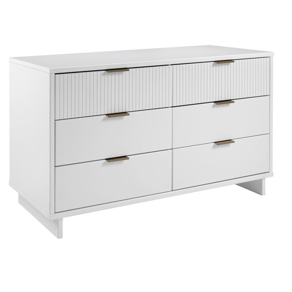 Manhattan Comfort Granville 55.07 Double Wide Dresser in White - DR-5031