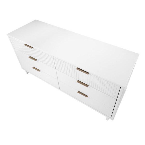 Manhattan Comfort Granville 55.07 Double Wide Dresser in White - DR-5031
