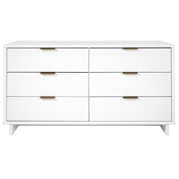 Manhattan Comfort Granville 55.07 Double Wide Dresser in White - DR-5031