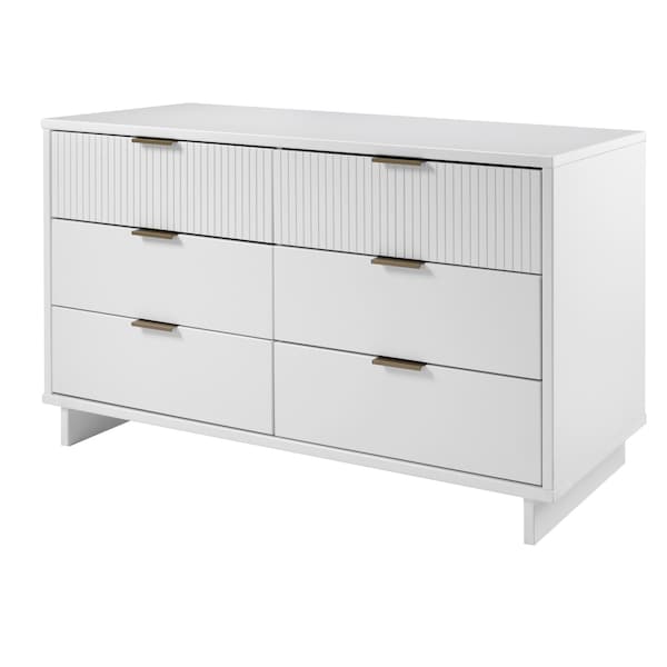 Manhattan Comfort Granville 55.07 Double Wide Dresser in White - DR-5031
