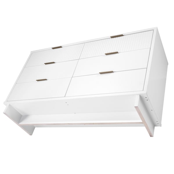 Manhattan Comfort Granville 55.07 Double Wide Dresser in White - DR-5031