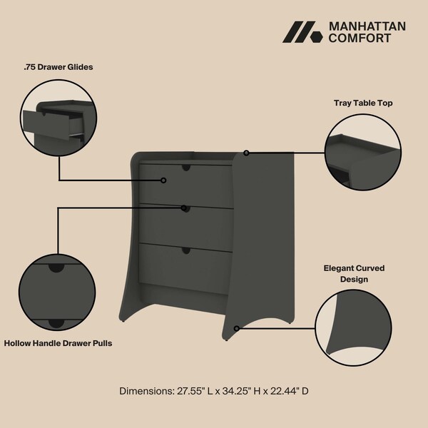 Manhattan Comfort Coney Dresser in Grey - 182GMC9