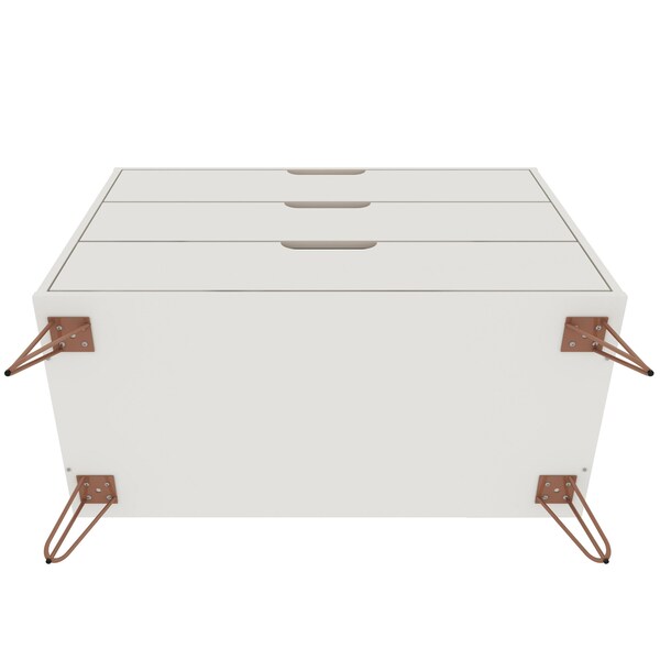 Manhattan Comfort Rockefeller Dresser in Off White and Nature (Set of 2) - 2-103GMC3