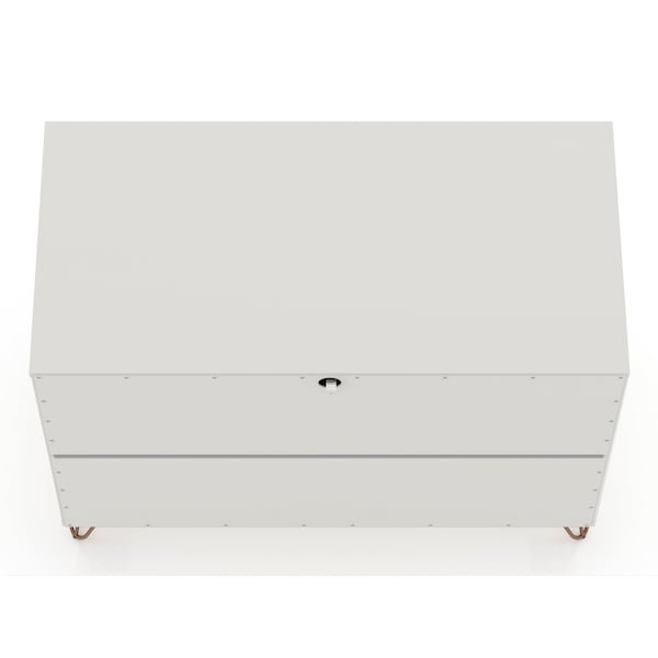 Manhattan Comfort Rockefeller Dresser in Off White and Nature (Set of 2) - 2-103GMC3