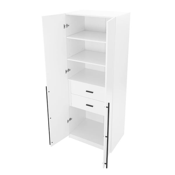 Manhattan Comfort Lee Wardrobe Closet 1.0 in White, 2PK - 2-WC001-WH