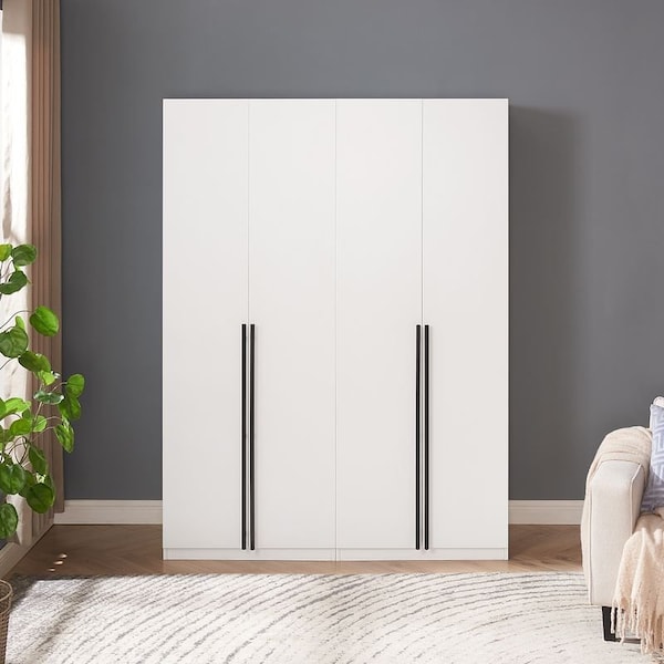 Manhattan Comfort Lee Wardrobe Closet 1.0 in White, 2PK - 2-WC001-WH