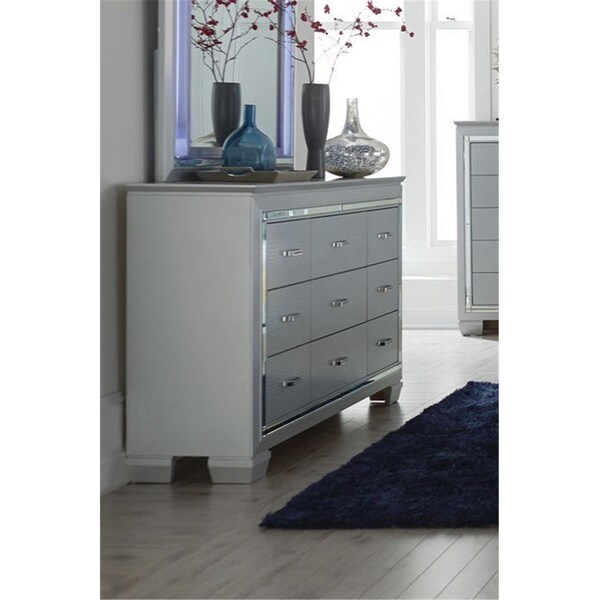 Home Elegance Allura Collection Dresser, Silver - 63.75 X 17 X 39 In. - 1916-5