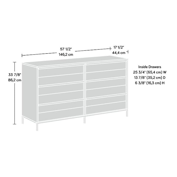 Sauder Boulevard Cafe 6 Drawer Dresser Vo , Safety tested for stability to help reduce tip-over accidents - 427351