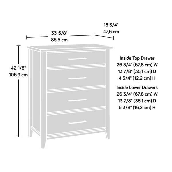 Sauder Summit Station Chest Lao , Safety tested for stability to help reduce tip-over accidents - 424872