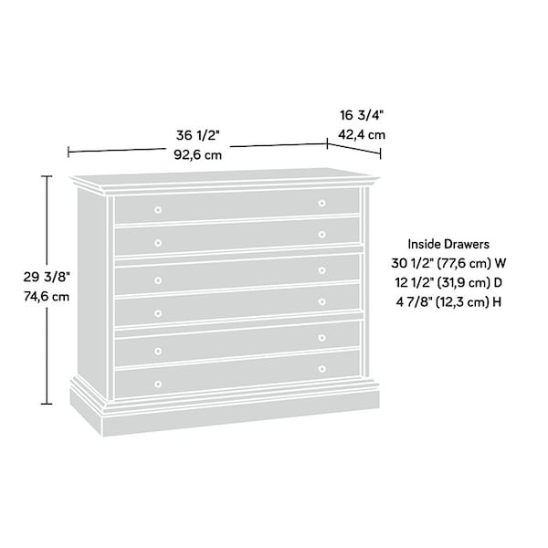 Sauder Barrister Lane 3-Drawer Chest Sm , Safety tested for stability to help reduce tip-over accidents - 433358