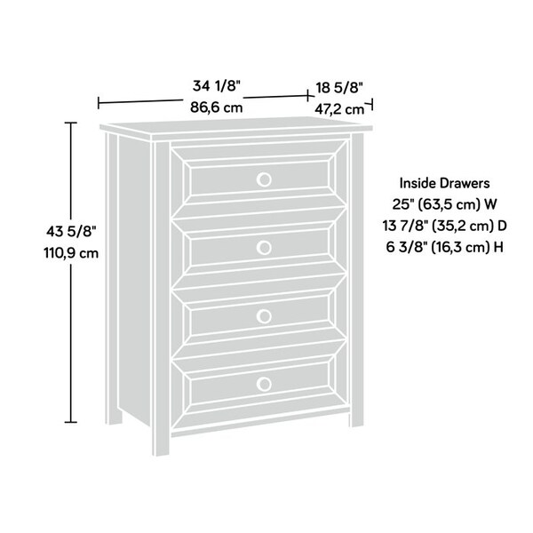 Sauder Hillmont Farm 4-Drawer Chest Tao - 435184
