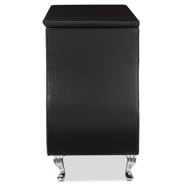 Baxton Studio Enzo Modern and Contemporary Black Faux Leather 6-Drawer Dresser - 120-6440