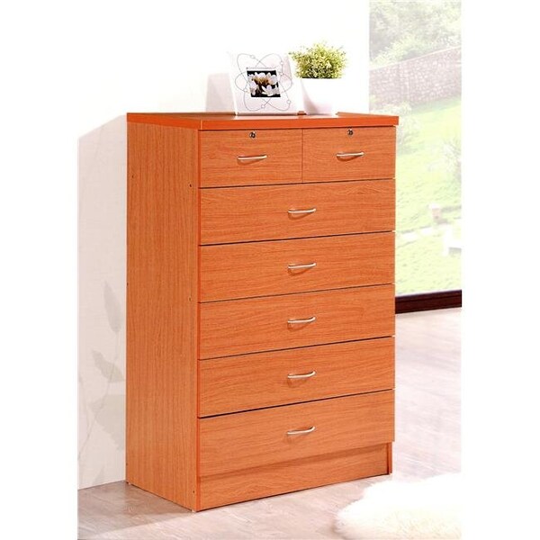 Hodedah Hodedah Hi70Dr Cherry 7 Drawer Jumbo Chest - HI70DR CHERRY