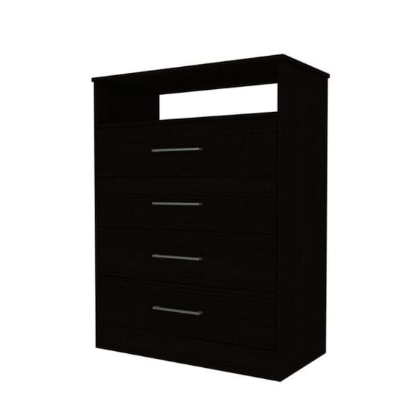 Tuhome Continental Dresser, Superior Top, Four Drawers, One Shelf, Black - CLW5568