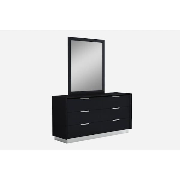 Homeroots Black Stainless Steel Double Dresser Extension - 63 x 19 x 32 in. - 370690