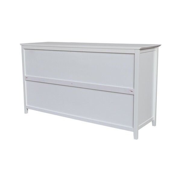 International Concepts Solid Wood Bedroom Dresser with 6 Drawers, White - BD08-8006
