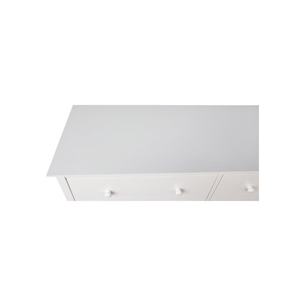 International Concepts Solid Wood Bedroom Dresser with 6 Drawers, White - BD08-8006